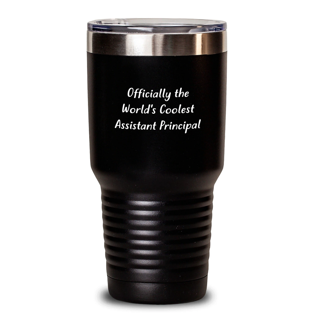 Gifts for the World's Coolest Assistant Principal Funny Tumbler - Black 20oz or 30oz Stainless Steel Christmas Unique Gift from Friends to Assistant Principal