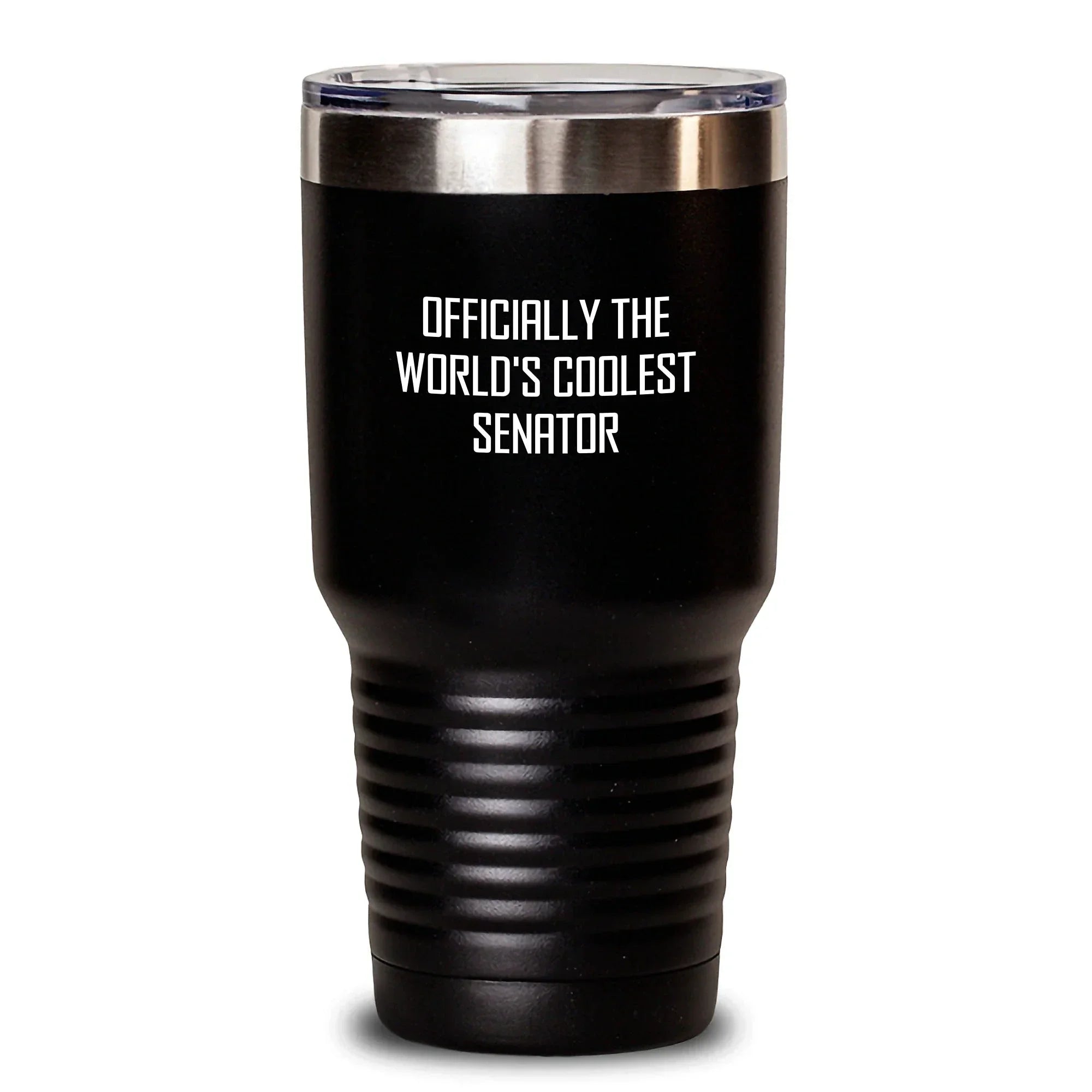 Funny Senator Gifts for Him - 'Officially The World's Coolest Senator' Tumbler, Black, 20oz/30oz, Stainless Steel
