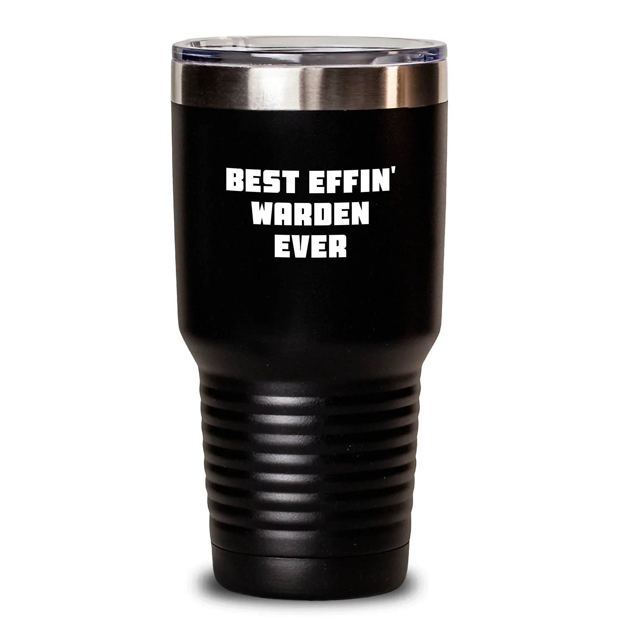 Funny Warden Gifts from Friends for Men - Best Effin' Warden Ever Tumbler, 20/30oz, Stainless Steel, Powder Coating, Keeps Hot/Cold Drinks, Gift for Warden on Christmas