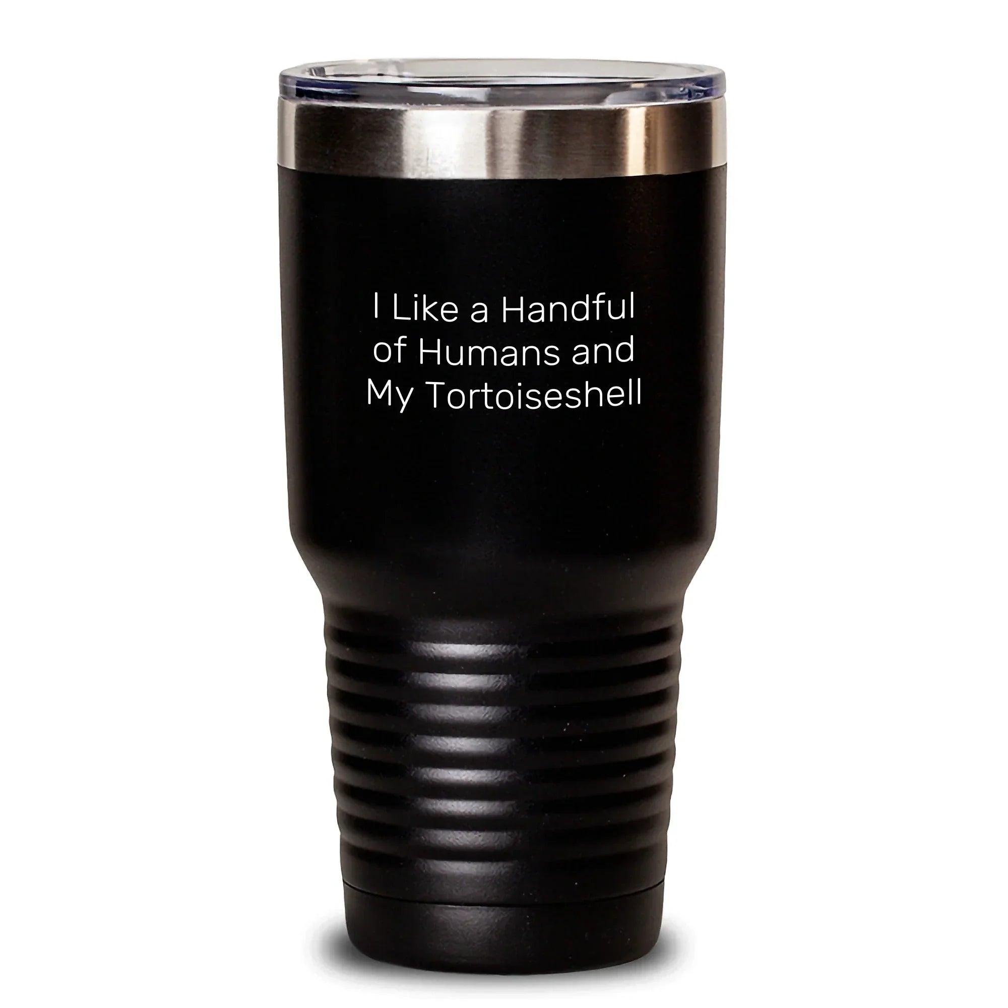 Funny Tortoiseshell Cat Gifts from Friends for Christmas Unique Tumblers with Handful Of Humans Quote, 20oz or 30oz Stainless Steel Tumblers