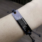 Grandson Braided Leather Rope Bracelet, Remember, You Will Never Lose, You Will Either Win or Learn, Black Leather Engraved Bracelet for your Grandson, Birthday, Christmas Gifts Ideas