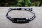 Grandson Braided Leather Rope Bracelet, Remember, You Will Never Lose, You Will Either Win or Learn, Black Leather Engraved Bracelet for your Grandson, Birthday, Christmas Gifts Ideas