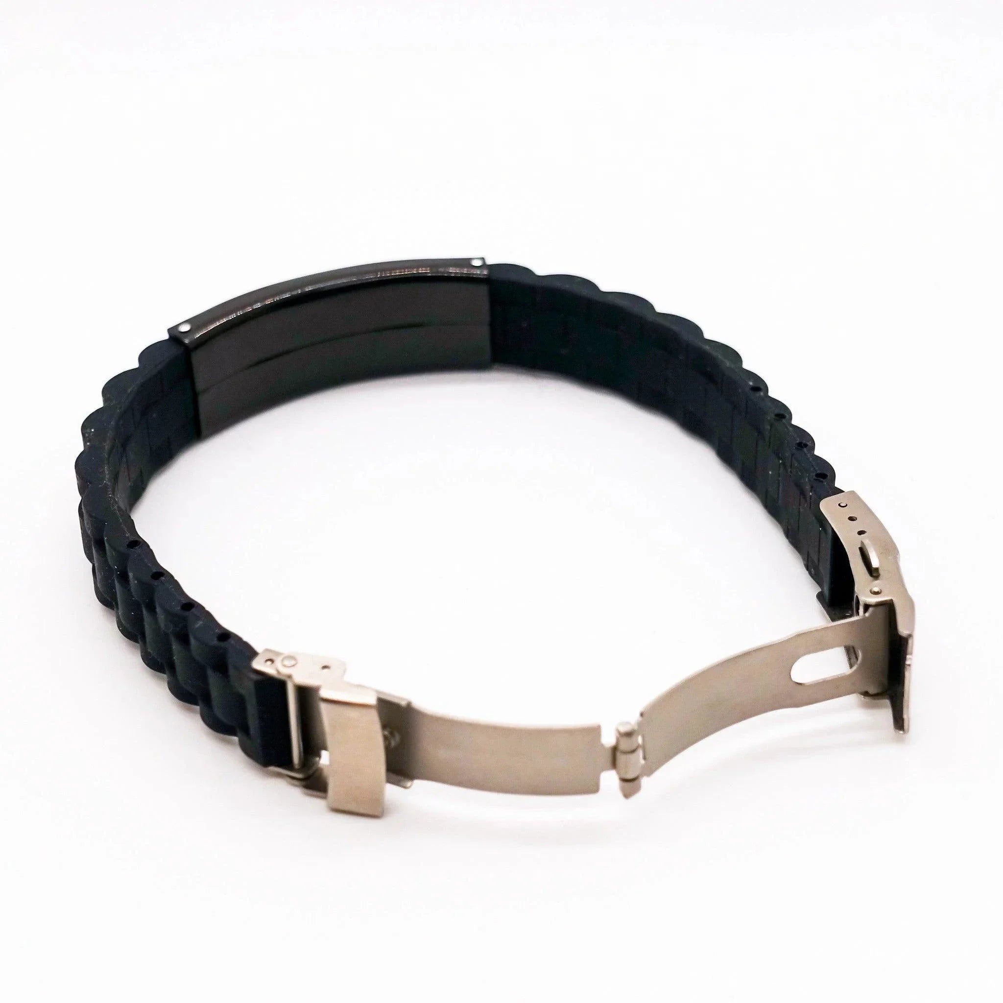 Grandson Black Glide Lock Bracelet, Remember, You Will Never Lose. , Leather Engraved Bracelets for your Grandson, Birthday, or Christmas, Inspirational Gifts Ideas