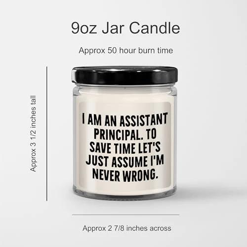 Assistant Principal Humor 9oz Vanilla Soy Candle Gifts from Friends to Assistant Principal Birthday Unique Ideas