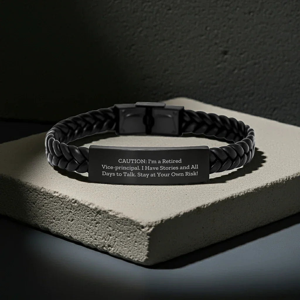 Funny Vice-principal Gifts: Interlaced Leather Bracelet for Him or Her, With Stories to Share and Memorable Days - Gifts from Friends, Family, or Coworkers