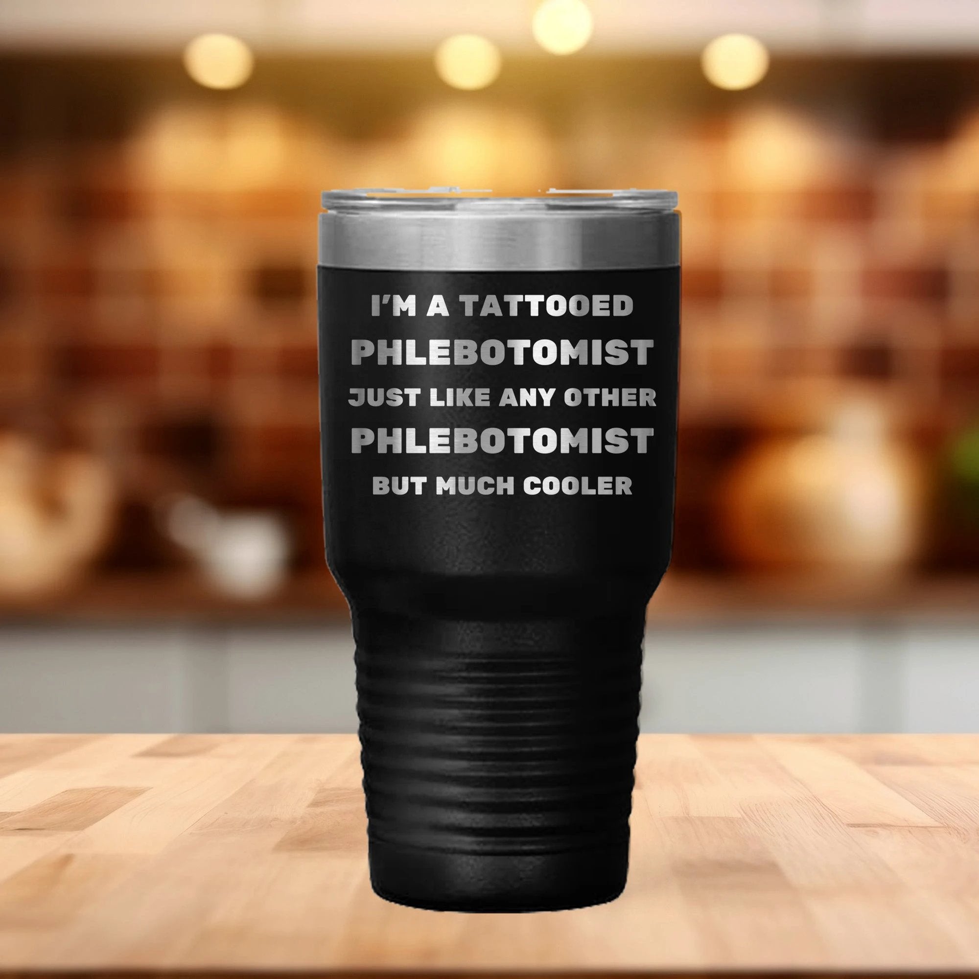 Tattooed Phlebotomist – Stainless Steel Polar Tumbler 30 oz for Inked Lab Techs & Healthcare Pros