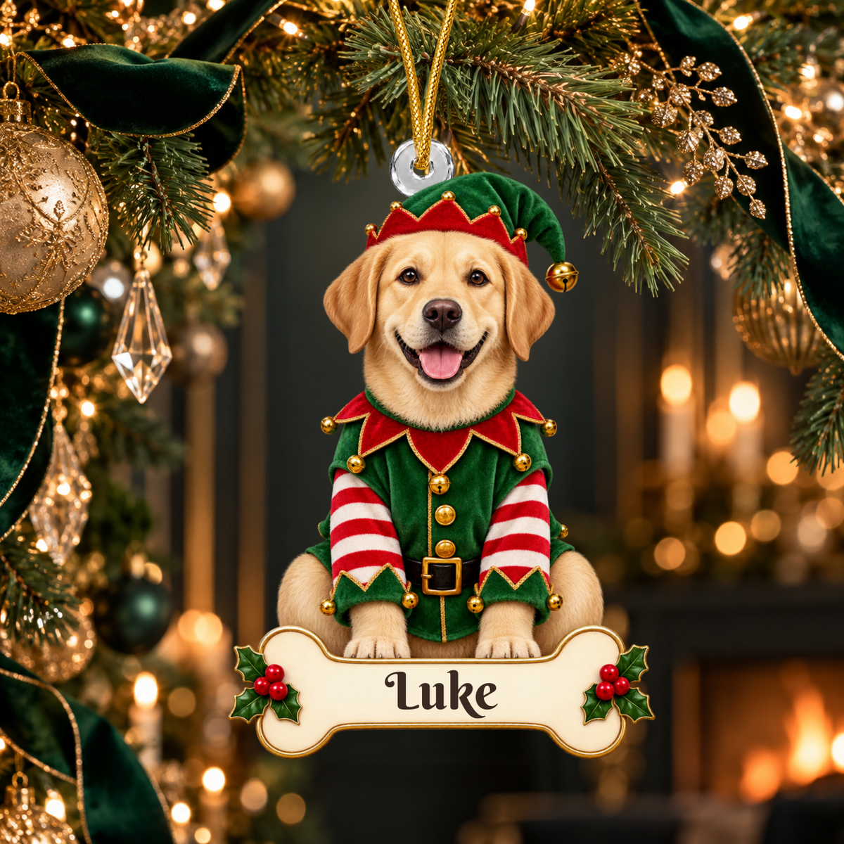 Personalized Christmas Elf Christmas Ornament, Custom Acrylic Ornament, Holiday Gift, Custom Name Keepsake