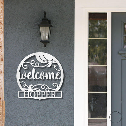 Welcome Fall Custom Monogram Indoor Outdoor Steel Wall Sign - Mallard Moon Gift Shop