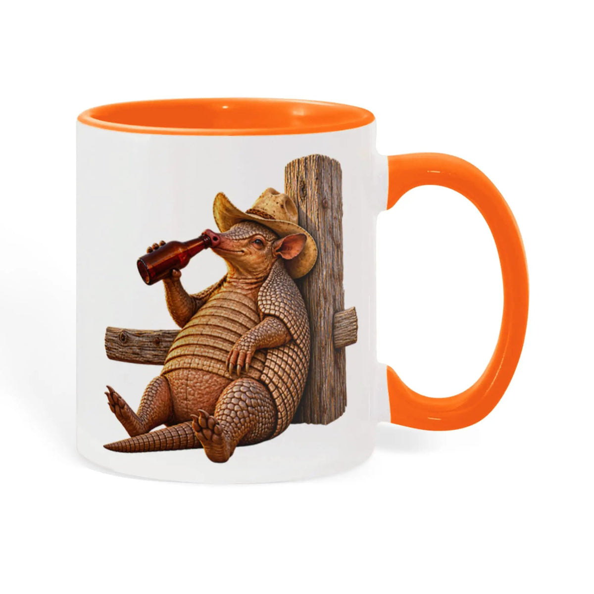 Cowboy Armadillo Accent Mug, Funny Texas Coffee Mug, Western Beer Lover Gift, Armadillo Gift for Him, Rustic Country Mug