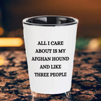 Afghan Hound Dog Lovers Unique Gift Shot Glass, All I Care About Are My Afghan Hound Dog, Funny Quote for Christmas, White Ceramic, 1.5oz, Microwave and Dishwasher Safe, Gifts from Men to Friends