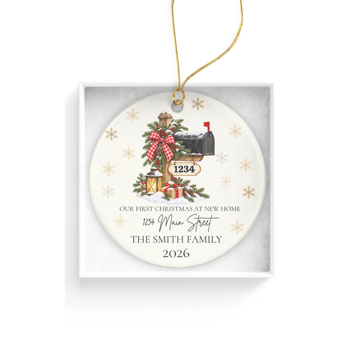 Personalized First Christmas in New Home Ornament, Custom Address Mailbox Christmas Decoration, New Homeowner Gift, Housewarming Keepsake