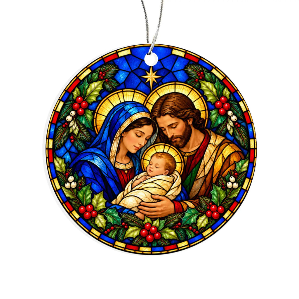 Nativity Christmas Ornament, Personalized Holy Family Ornament, Baby Jesus Christmas Gift, Religious Christian Ornament, Nativity Keepsake