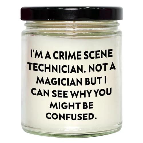 Crime Scene Technician Gifts: Vanilla Soy Candle for Crime Scene Enthusiasts, Funny Quote, 9oz Soy Wax Candle for Unique Christmas Unique Gifts from a Crime Scene Lover to a Crime Scene Fan