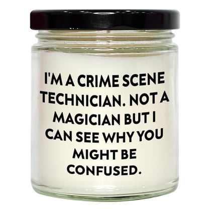 Crime Scene Technician Gifts: Vanilla Soy Candle for Crime Scene Enthusiasts, Funny Quote, 9oz Soy Wax Candle for Unique Christmas Unique Gifts from a Crime Scene Lover to a Crime Scene Fan - Mallard Moon Gift Shop