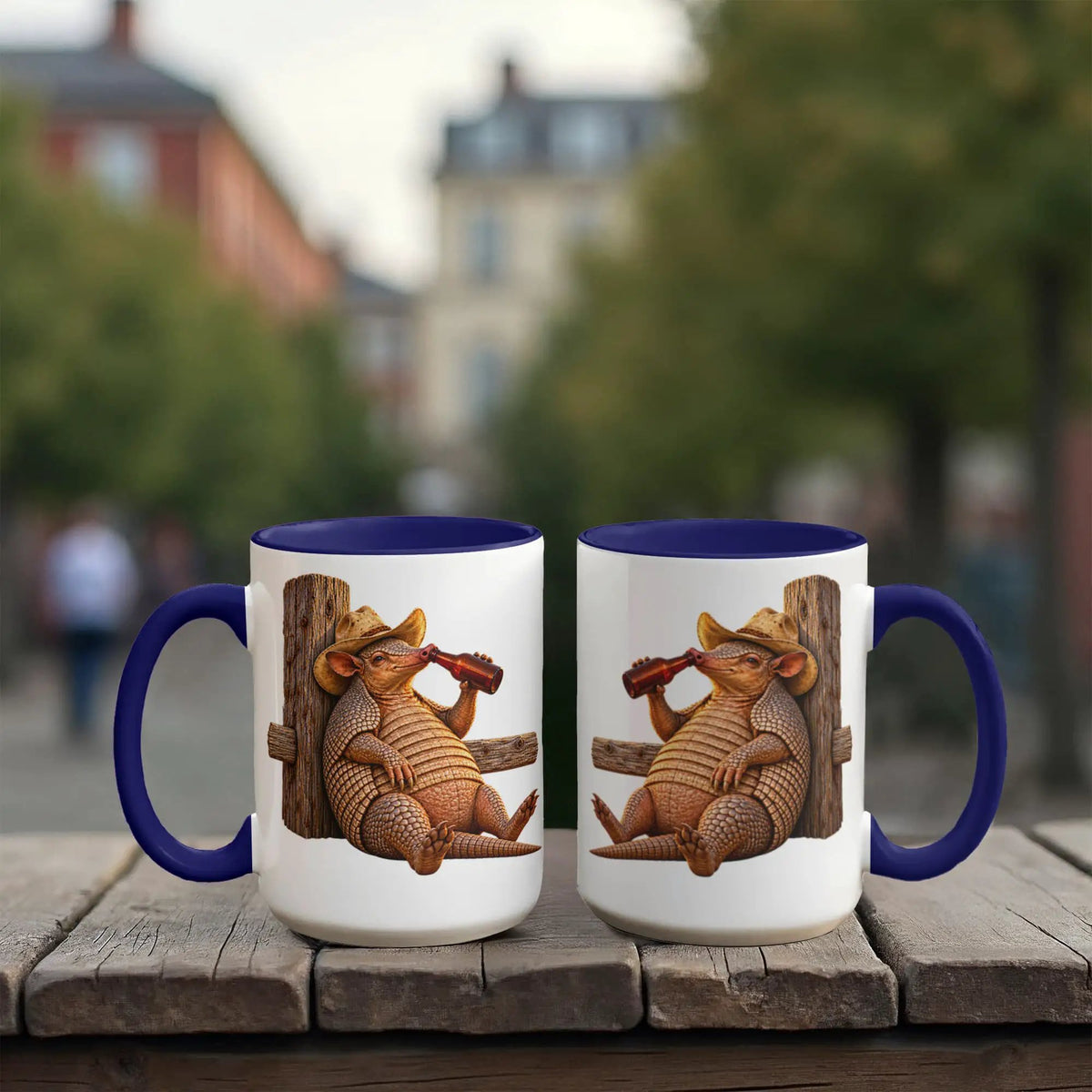 Cowboy Armadillo Accent Mug, Funny Texas Coffee Mug, Western Beer Lover Gift, Armadillo Gift for Him, Rustic Country Mug