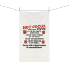 Hot Cocoa Recipe Tea Towel — Cozy Kitchen Towel with Hot Chocolate Ingredients