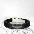Compliance Officer Black Glidelock Clasp Engraved Bracelet - Thanks for being who you are - Birthday Christmas Jewelry Gifts Coworkers Colleague Boss