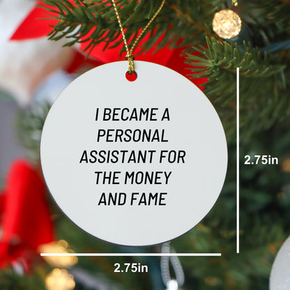 Christmas Unique Gifts for Personal Assistant, Funny Personal Assistant Circle Ornament, Gifts from Friends for Family Personal Assistant