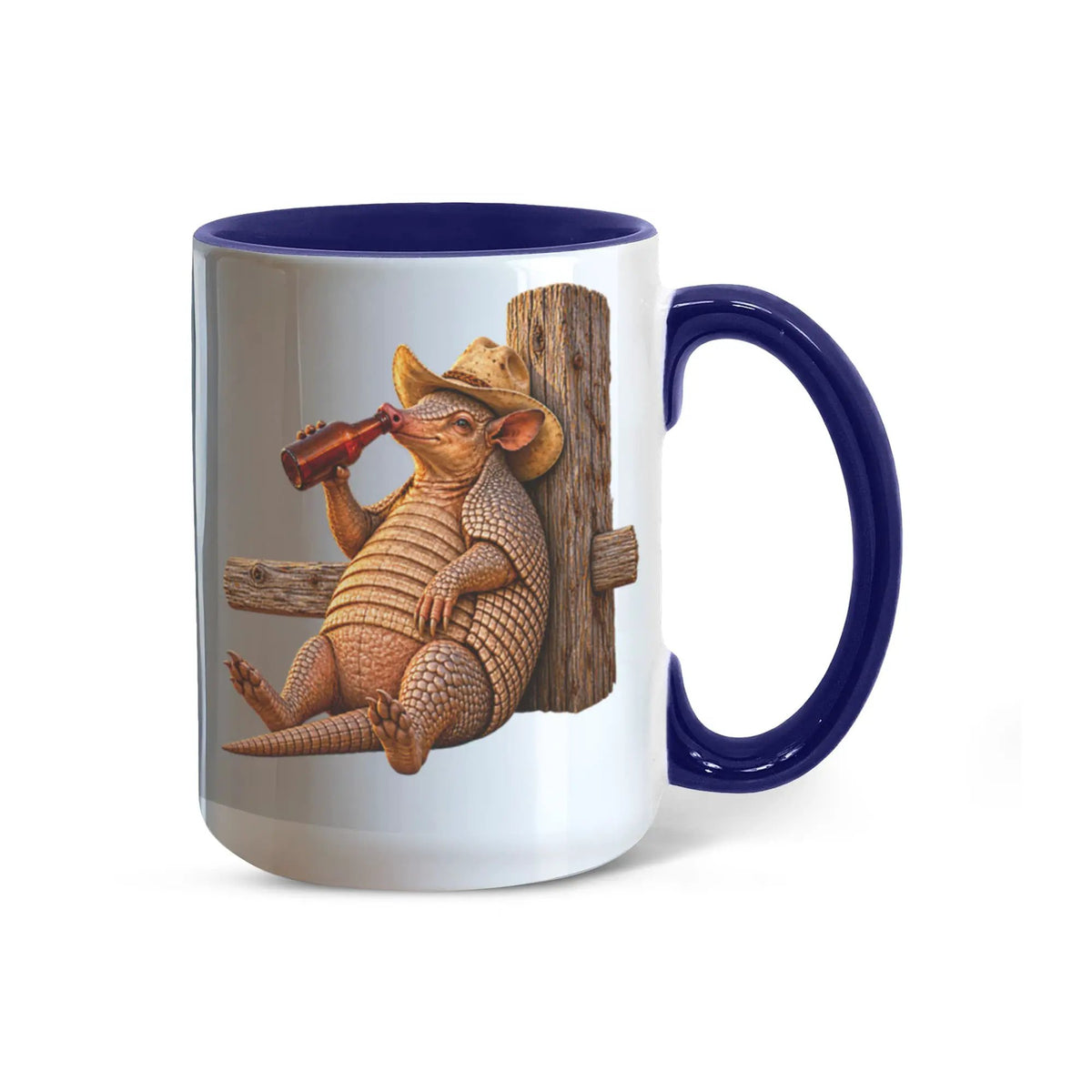 Cowboy Armadillo Accent Mug, Funny Texas Coffee Mug, Western Beer Lover Gift, Armadillo Gift for Him, Rustic Country Mug