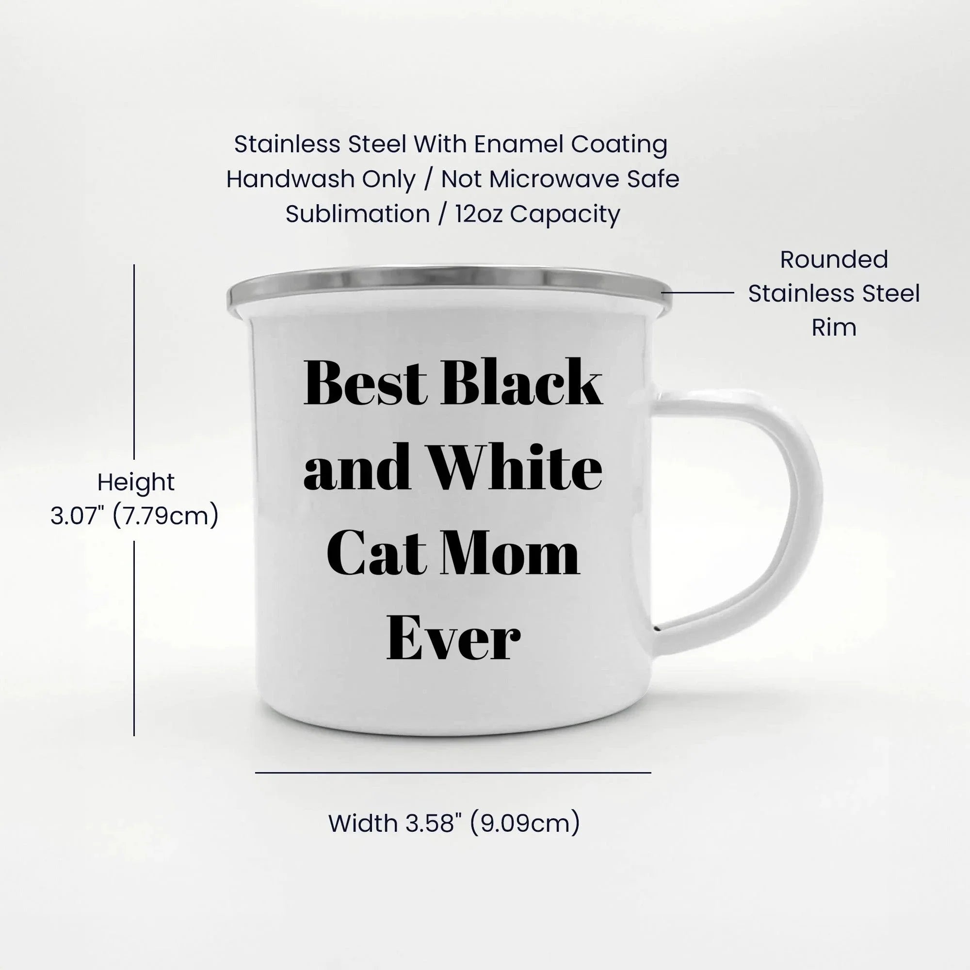 Funny Black and White Cat Mom Gifts from Friends for Mother's Day Unique Camping Mug