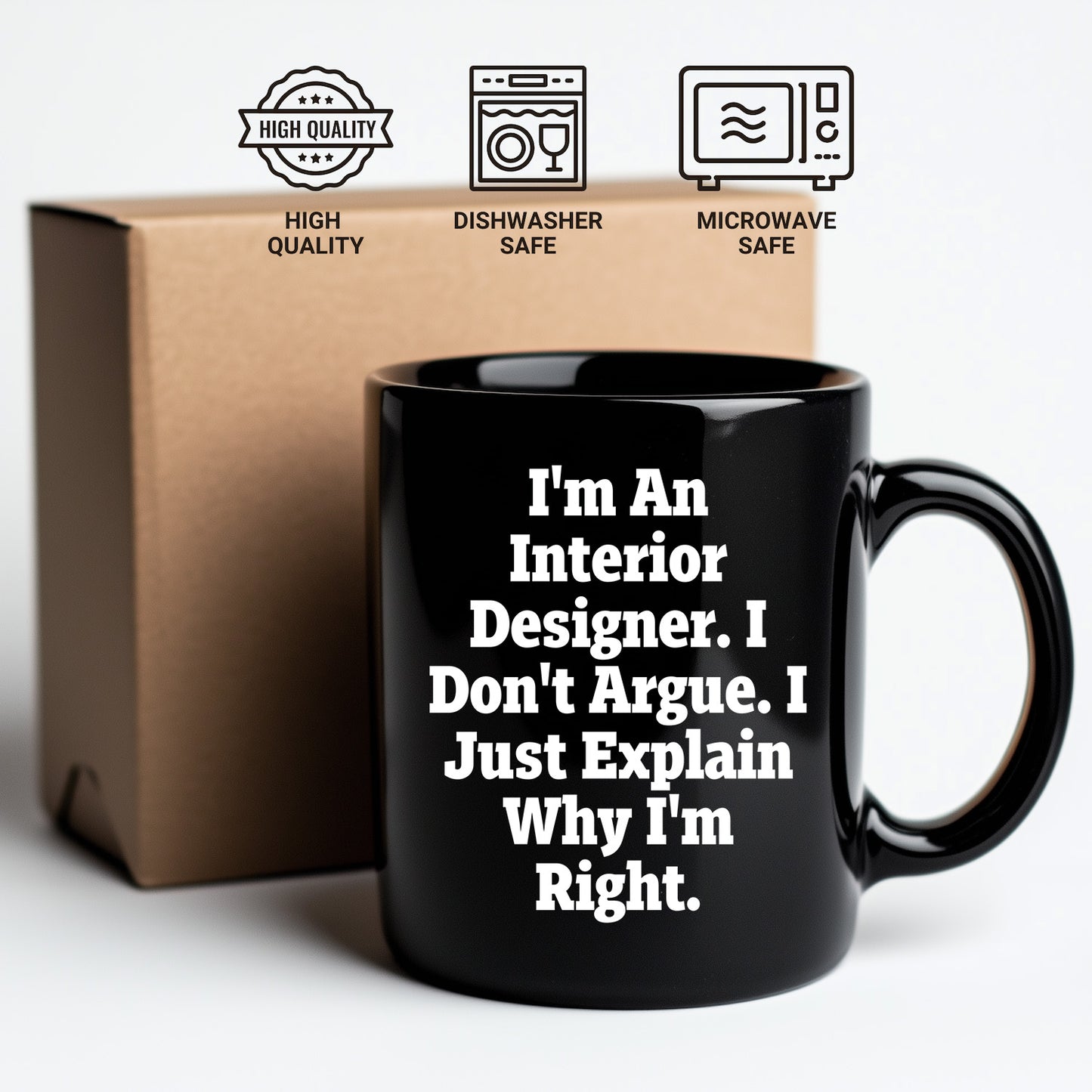 Funny Interior Designer Quotes Black Coffee Mugs Gifts from Friends and Family for Interior Designers Christmas Unique