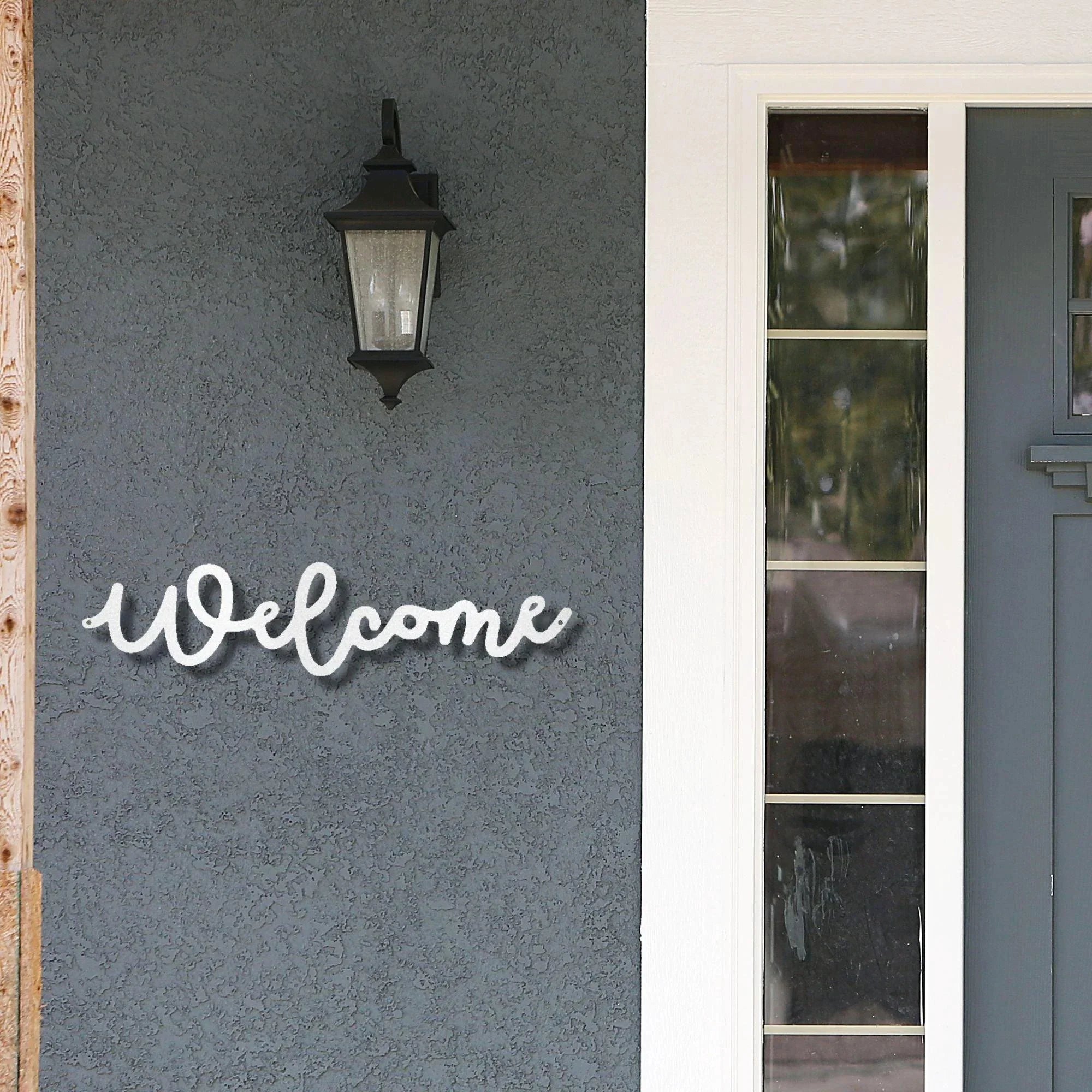 Welcome Script Indoor Outdoor Steel Wall Sign