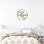 Mr and Mrs Circle Custom Name Steel Wall Sign