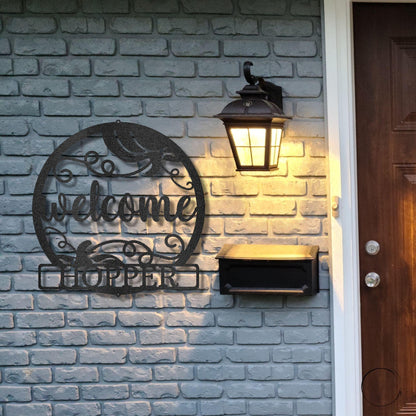 Welcome Fall Custom Monogram Indoor Outdoor Steel Wall Sign - Mallard Moon Gift Shop