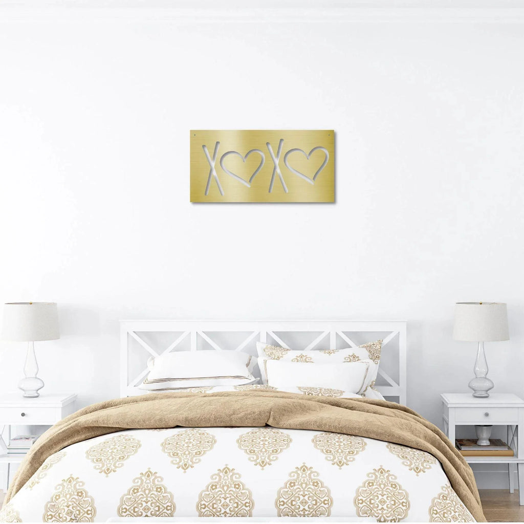 XOXO Hugs and Kisses Indoor Outdoor Steel Wall Sign