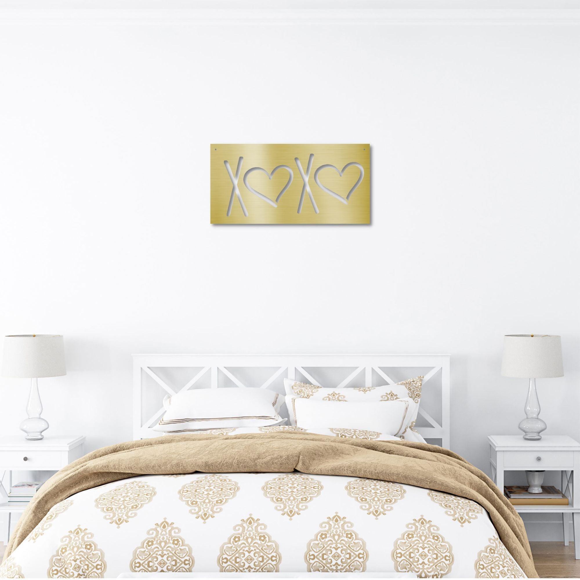 XOXO Hugs and Kisses Indoor Outdoor Steel Wall Sign - Mallard Moon Gift Shop