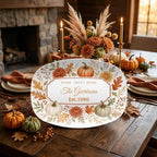 Personalized Thanksgiving Platter, Custom Family Name Serving Platter, Fall Pumpkin Serving Tray, Thanksgiving Hostess Gift