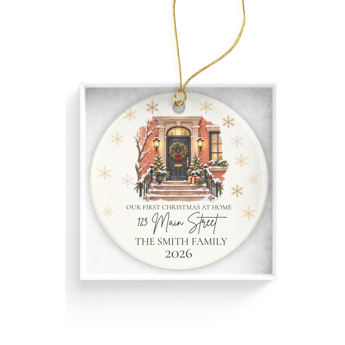 Personalized First Christmas in New Home Ornament, Custom Address Christmas Ornament, New Homeowner Gift, Family Housewarming Keepsake