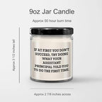 Gifts from Assistant Principals for The Win: Inspirational Funny Teacher Gifts for Christmas, Vanilla Soy Candle for Assistant Principals, 9oz Soy Wax Candle with Funny Quote