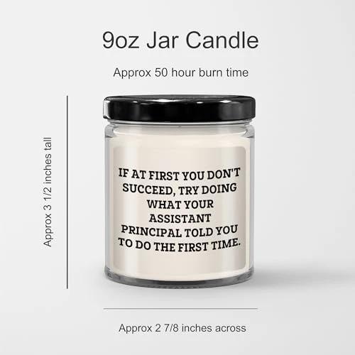 Gifts from Assistant Principals for The Win: Inspirational Funny Teacher Gifts for Christmas, Vanilla Soy Candle for Assistant Principals, 9oz Soy Wax Candle with Funny Quote