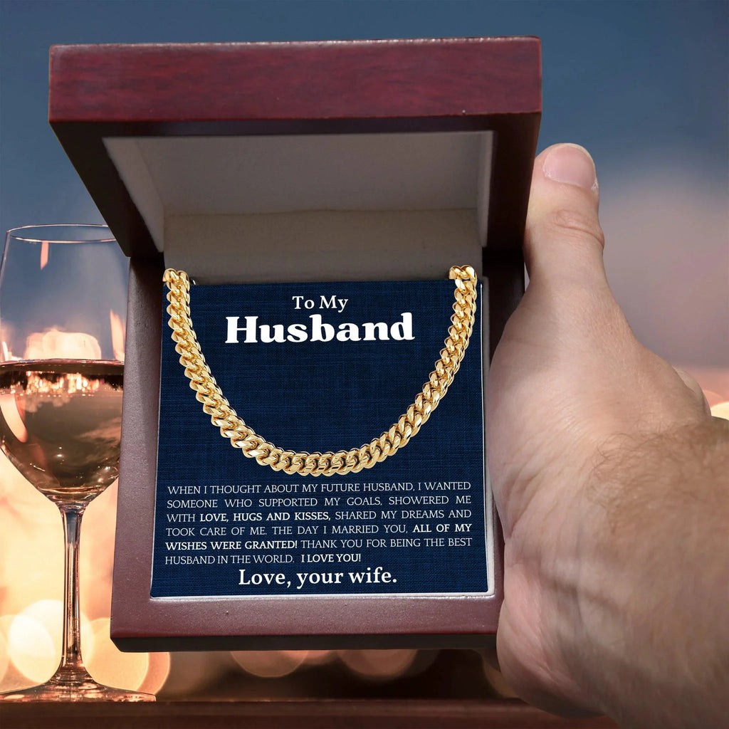 To The Best Husband In The World Cuban Link Chain Necklace