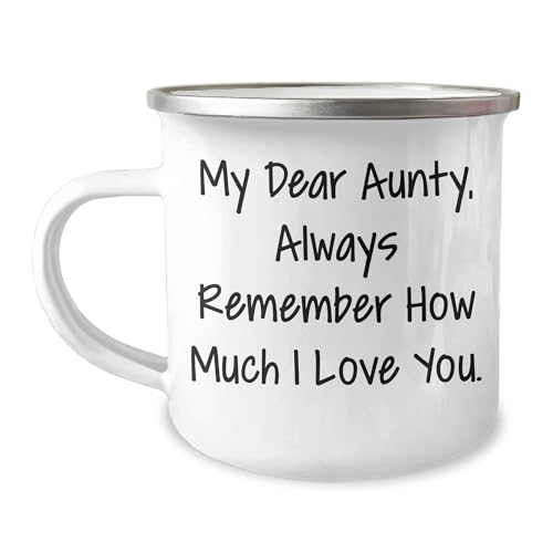 Aunty's Special Valentine's Day Camping Mug, 'My Dear Aunty, Always Remember How Much I Love You.', Unique Gift from Friends, Family, or Coworkers for Aunty, Inspirational Quote - Mallard Moon Gift Shop