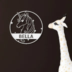 Unicorn Custom Name Metal Art Wall Sign