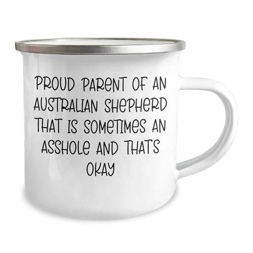 Spring Pet Products Proud Australian Shepherd Dog Dad Unfiltered Graduation Camping Mug, Gifts from Men to Australian Shepherd Dog Friends, 12 oz Stainless Steel with Enamel Finish