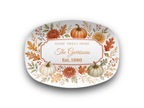 Personalized Thanksgiving Platter, Custom Family Name Serving Platter, Fall Pumpkin Serving Tray, Thanksgiving Hostess Gift