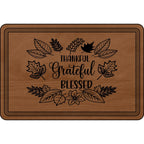 Engraved Wooden Cutting Board, Thankful Grateful Blessed Kitchen Decor, Personalized Gift for Thanksgiving, Wedding, Housewarming