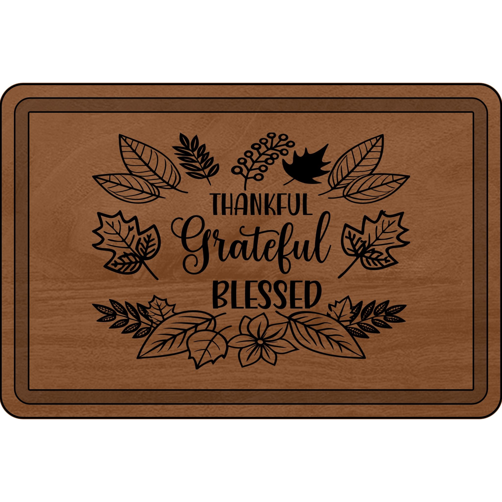 Engraved Wooden Cutting Board, Thankful Grateful Blessed Kitchen Decor, Personalized Gift for Thanksgiving, Wedding, Housewarming - Mallard Moon