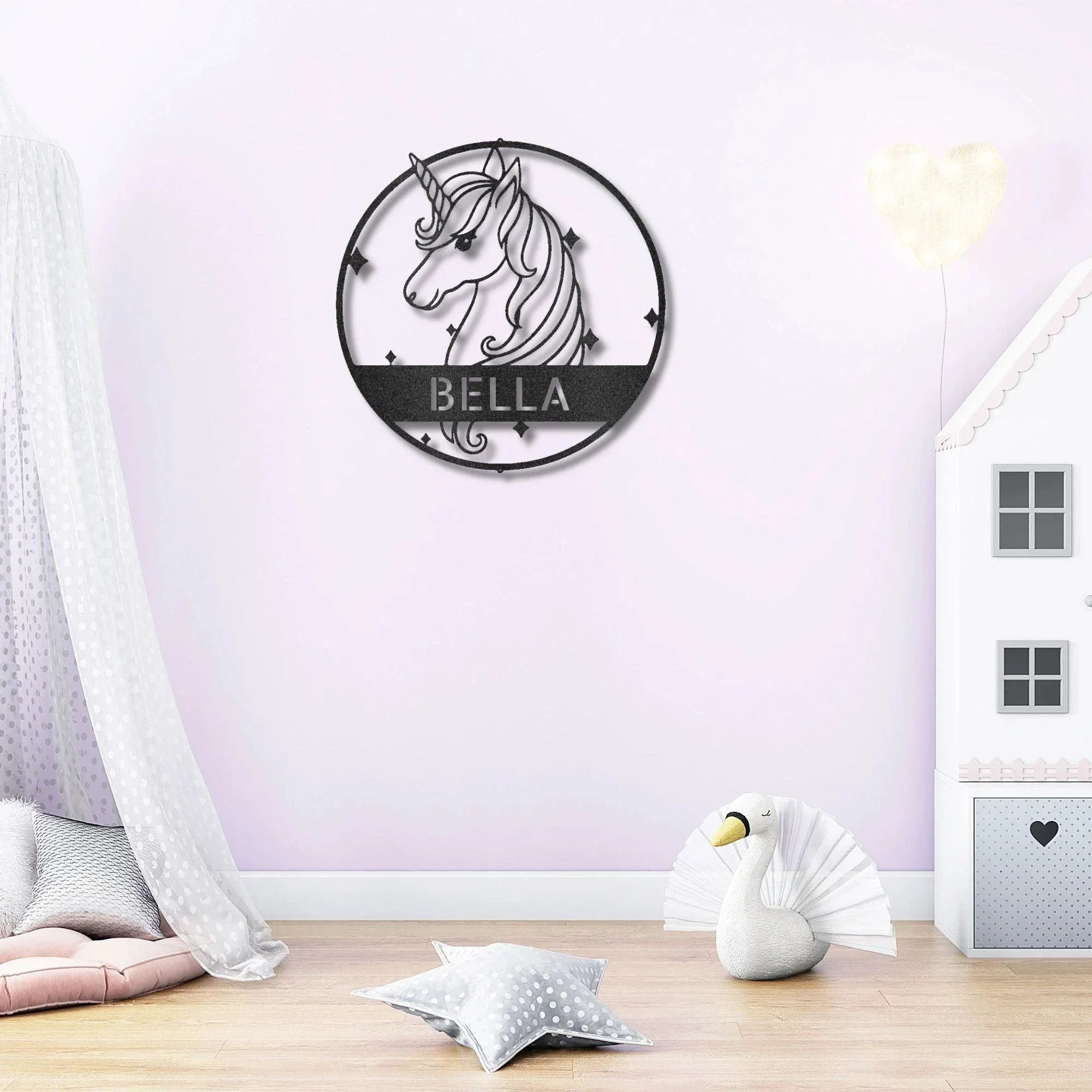 Unicorn Custom Name Metal Art Wall Sign