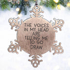 Funny Drawing Inspiration Snowflake Ornament Gifts for Artists Merry Christmas Unique Gifts from You to The Creative Soul in Your Life