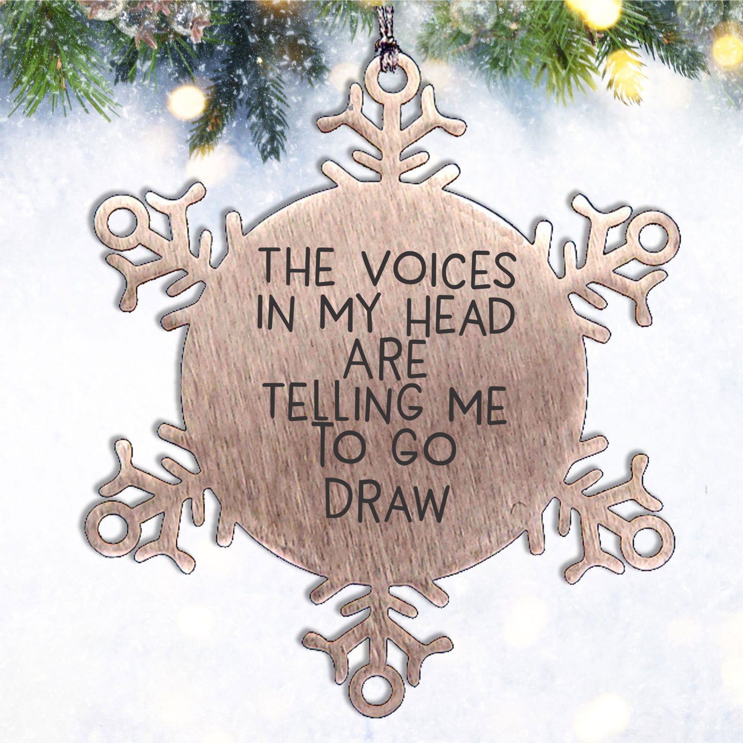 Funny Drawing Inspiration Snowflake Ornament Gifts for Artists Merry Christmas Unique Gifts from You to The Creative Soul in Your Life