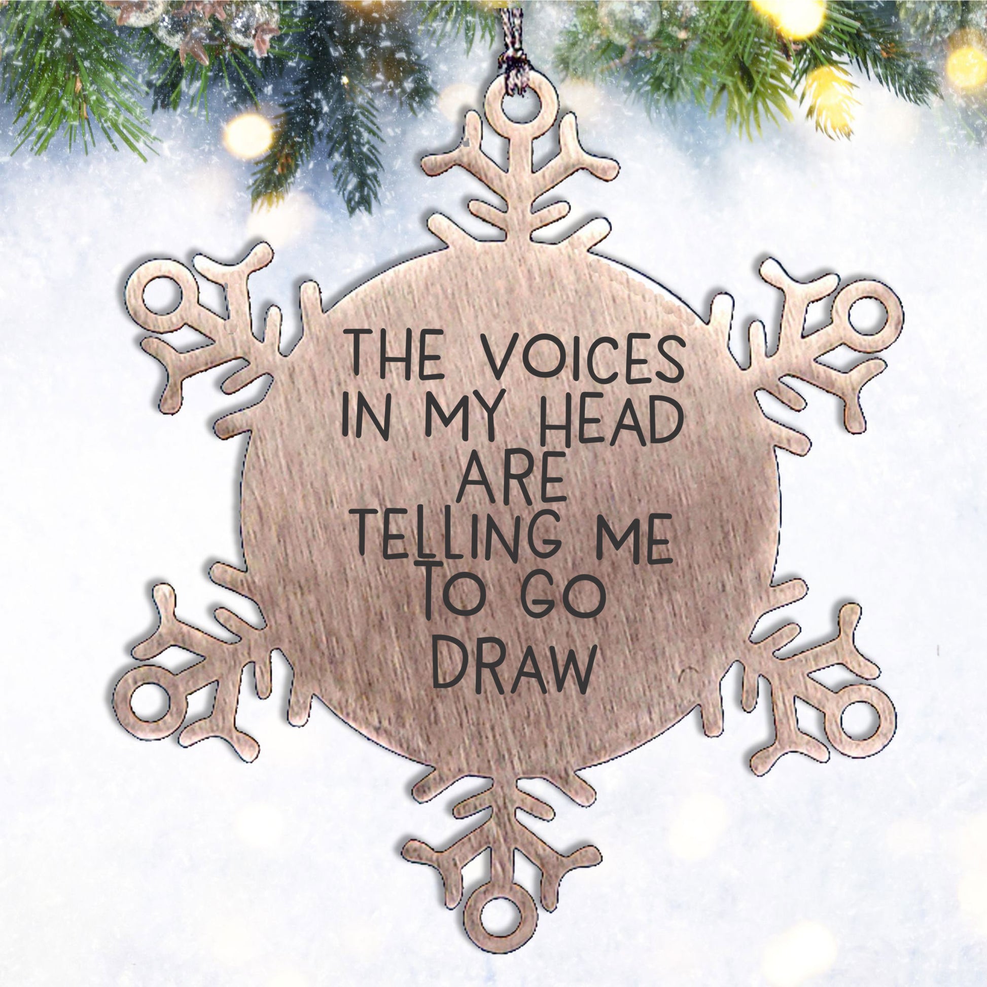 Funny Drawing Inspiration Snowflake Ornament Gifts for Artists Merry Christmas Unique Gifts from You to The Creative Soul in Your Life