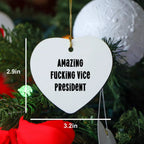 Funny Vice President Christmas Ornament Gifts for Vice President from Friends and Family, Amazing Vice President Heart Ornament, Vice President Love Gift
