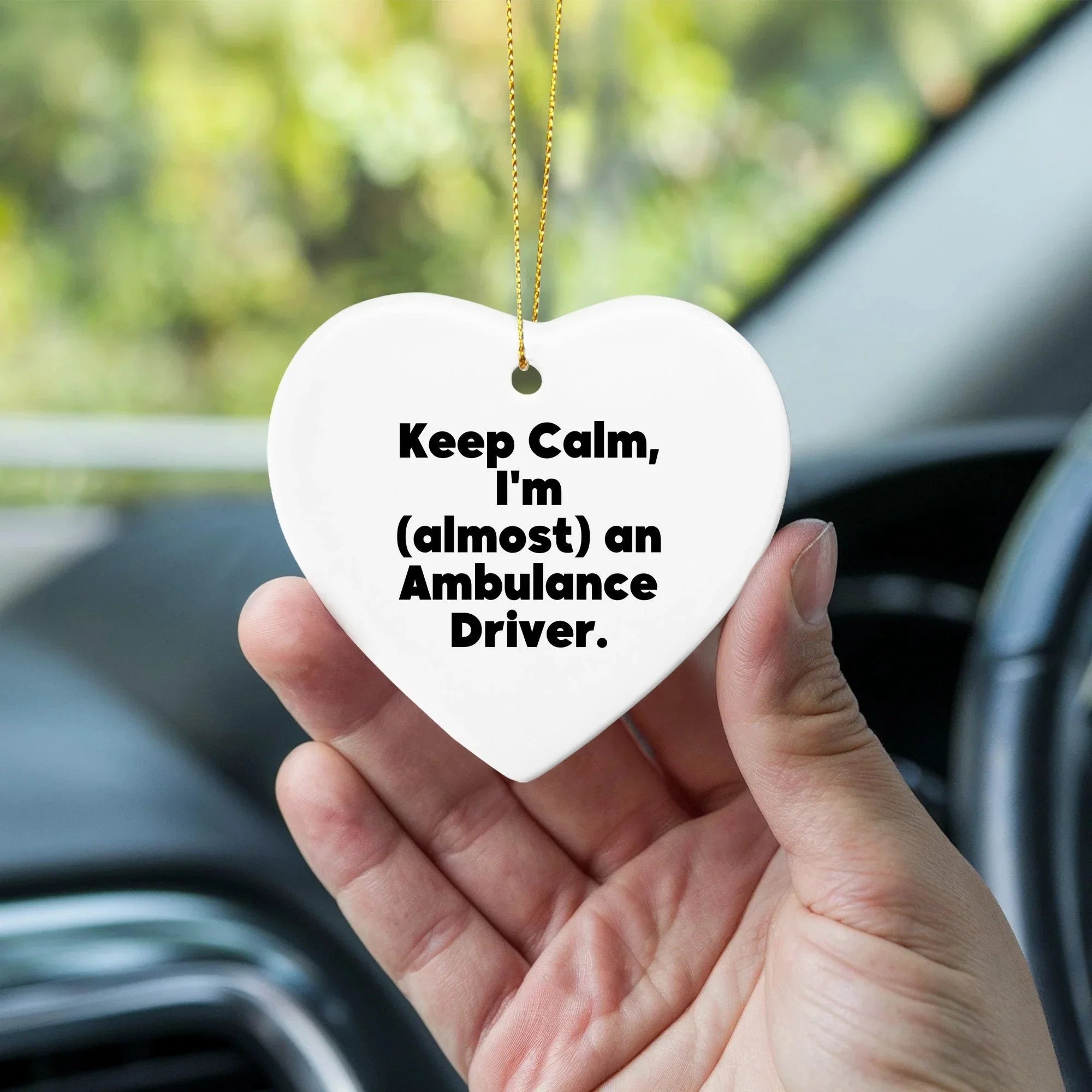 Funny Ambulance Driver Gifts, Heart Ornament for Ambulance Driver, Christmas Unique Gifts from Friends to Ambulance Driver