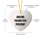 Funny Vice President Christmas Ornament Gifts for Vice President from Friends and Family, Amazing Vice President Heart Ornament, Vice President Love Gift