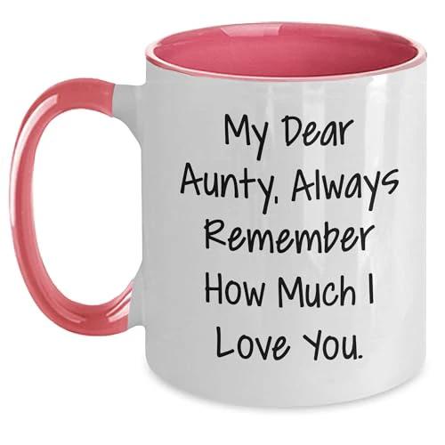 Aunty Two Tone Coffee Mug - Funny Valentine's Unique Gift for My Dear Aunty, Always Remember How Much I Love You.