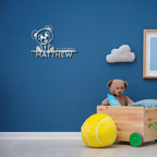 Timeless Teddy Bear: Personalized Metal Sign with Name & Birth Date